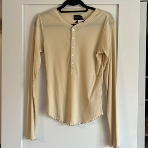 Bandier WSLY Rivington Ribbed Henley NWT